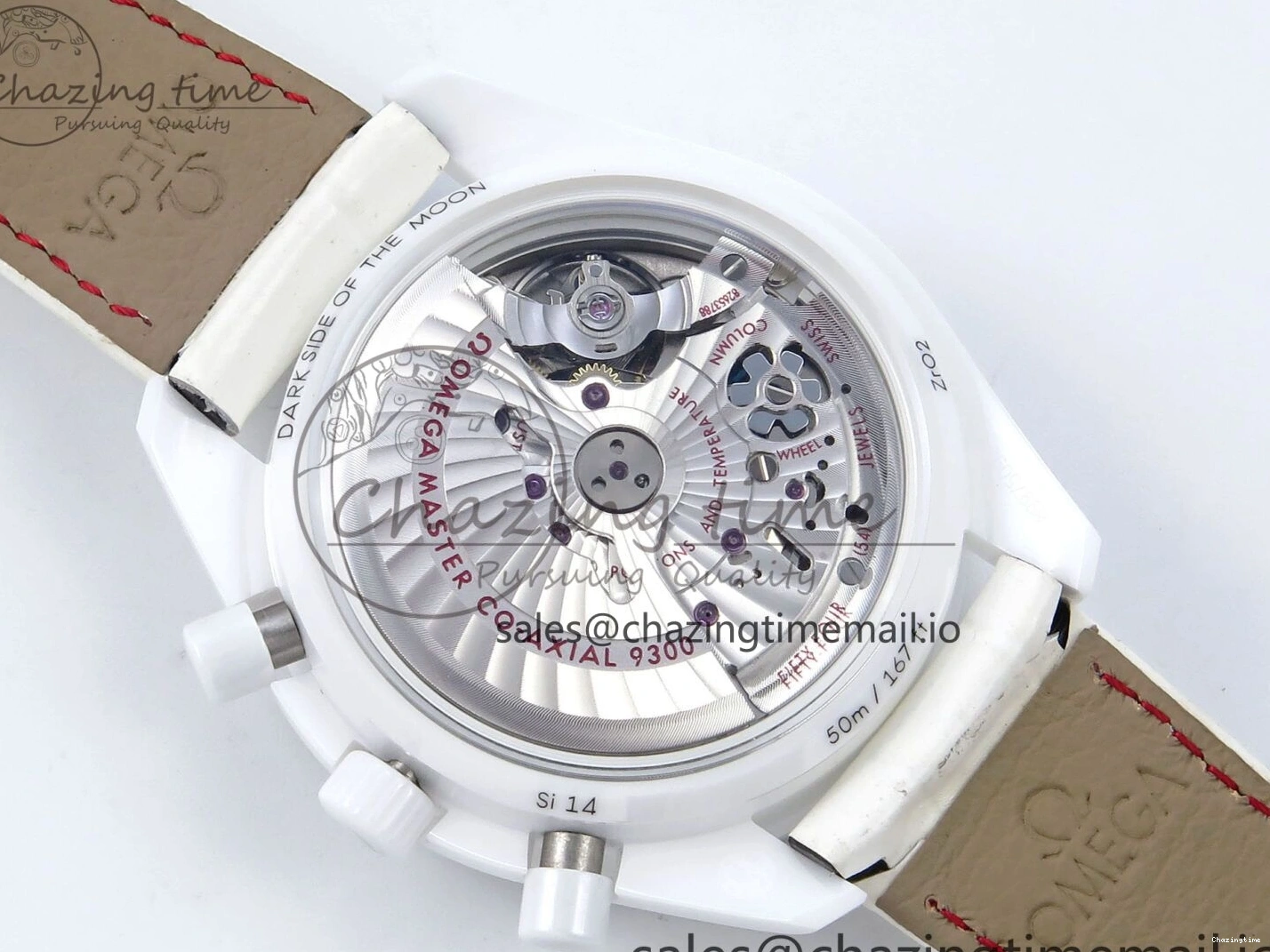 0522 Speedmaster White Side Of The Moon N1F 1:1 Best Edition White Dial White Ceramic on White Leather Strap A GoAnywhere 7694